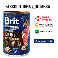Влажный корм Brit Premium by Nature для собак, ягненок с гречкой, 400 г