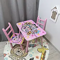 Детский столик и 2 стульчика для рисования столик для игор столик для занятий "Лол" для девочки