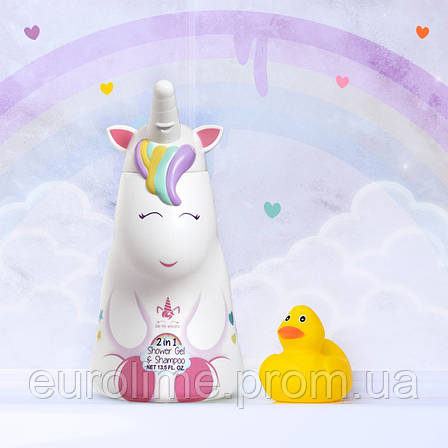 Шампунь-гель для душу для дітей Air-Val Shower Gel-Shampoo 2in1 Eau my Unicorn 400 мл, фото 2