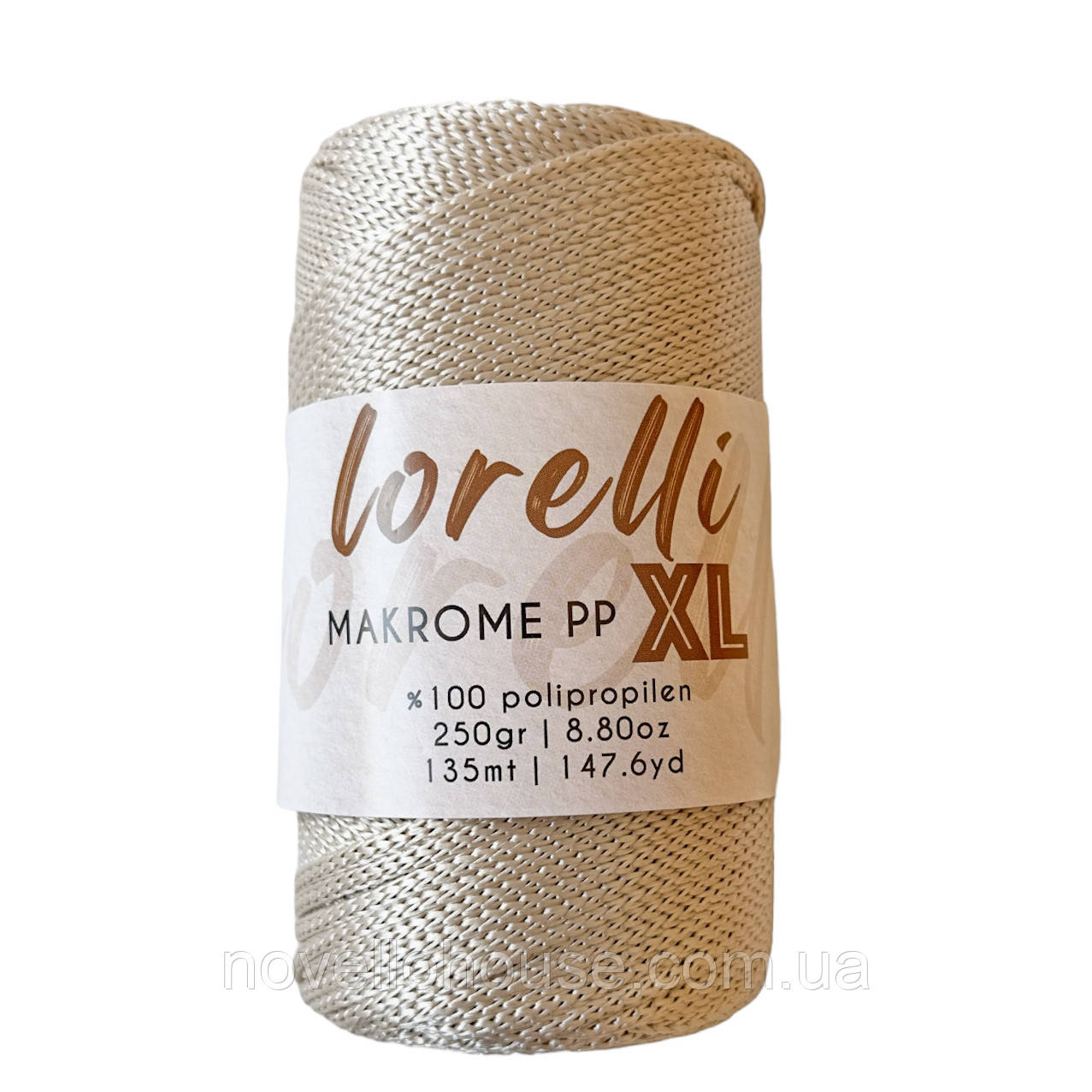 LORELLI MAKROME PP XL (ЛОРЕЛЛІ МАКРАМЕ ПП ХЛ) № 030 світлий беж (Пряжа макраме, для сумок)