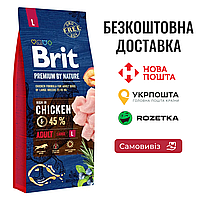 Сухой корм Brit Premium Dog Adult L для взрослых собак больших пород, с курицей, 15 кг