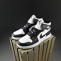 Мужские кроссовки Nike Air Jordan 1 Retro High, кожа, черно-белый, Вьетнам Найк Еір Джордан Ретро Хай