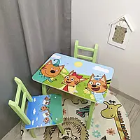 Детский столик и 2 стульчика для рисования столик для игор столик для занятий "Три кота"