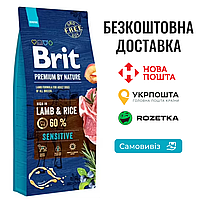 Сухой корм Brit Premium Dog Sensitive Lamb для собак с чувствительным пищеварением, с ягненком, 15 кг