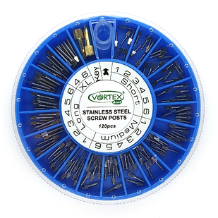 Набір внутрішньканальних сталевих штифтів (120шт+2 ключі) Vortex