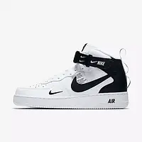 Мужские кроссовки Nike Air Force 1 High 07 LV8, кожа, черно-белый, Найк Еір Форс 1 Хай білі з чорним