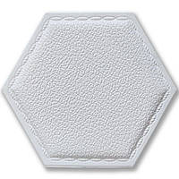 Моющиеся декоративные 3д панели для стен шестиугольник под кожу белый 200x230мм Самоклеящиеся ПВХ 3 D панели