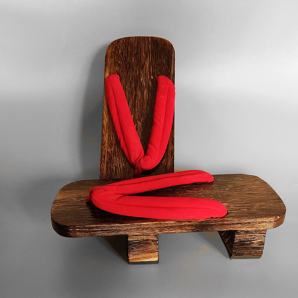 Пара японських сандалів гета Червоні, фото 1