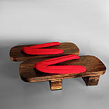 Пара японських сандалів гета Червоні, фото 2