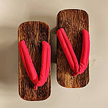 Пара японських сандалів гета Червоні, фото 3