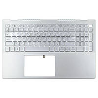 Топкейс верхняя крышка для Dell Inspiron 15 5501 5502 5504 5505, RU, (Silver, с клавиатурой с подсветкой,