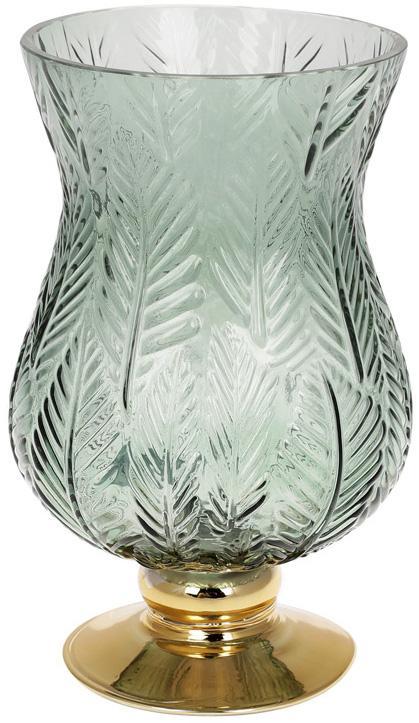 Ваза настільна декоративна Ancient Glass Розалін 14х15х25 см зелене скло Bona DP41817