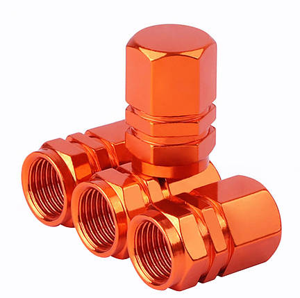 Колпачки на ниппель, Orange, колпачки для колес мопеда, авто 4 шт, фото 1