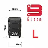 Валіза дорожня L Велика 97л BLOOM Графітова 75х50х30см Дорожній чемодан на 4х колесах, фото 3