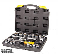 Набор насадок торцевых MASTERTOOL PROFI CrV 1/2" 10-32 мм трещотка 72Т 21 шт кейс 78-4021-PF