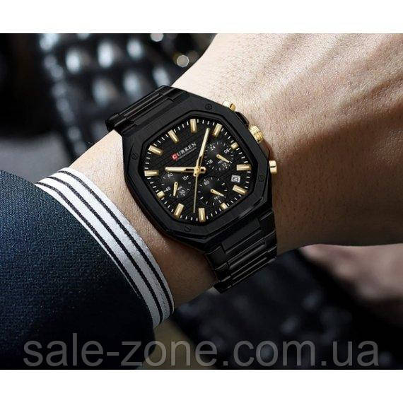 Мужские наручные классические часы Curren Mentor (Черные) - фото 3 - id-p2133735076