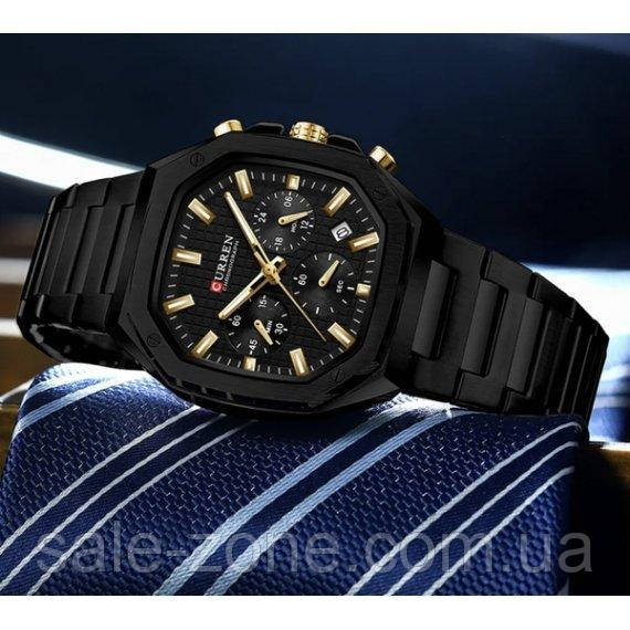 Мужские наручные классические часы Curren Mentor (Черные) - фото 4 - id-p2133735076