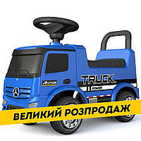 Детская каталка-толокар Mercedes (машинка, музыка, на батарейке) Грузовик Bambi 656-4 Синий