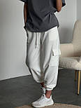 Жіночі спортивні штани-джогери з куліскою на поясі та накладними кишенями (р. S, M) 83121077, фото 2