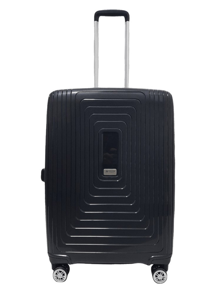 Валіза пластикова AIRTEX 241 середня 68 см чорна, фото 1