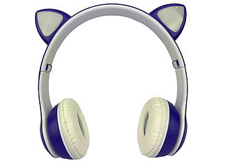 Дитячі бездротові навушники LED з котячими вушками Wireless headSet Cat ear VIV-23M Фіолетові