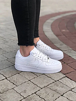 Женские кроссовки Nike Air Force 1 Low, кожа, белый, Вьетнам Найк Еір форс шкіряні білі