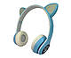 Дитячі бездротові навушники LED з котячими вушками Wireless headSet Cat ear VIV-23M Блакитні, фото 6