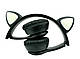 Дитячі бездротові навушники LED з котячими вушками Wireless headSet Cat ear VIV-23M Чорні, фото 5