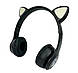 Дитячі бездротові навушники LED з котячими вушками Wireless headSet Cat ear VIV-23M Чорні, фото 2