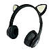 Дитячі бездротові навушники LED з котячими вушками Wireless headSet Cat ear VIV-23M Чорні, фото 3