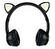 Дитячі бездротові навушники LED з котячими вушками Wireless headSet Cat ear VIV-23M Чорні, фото 2
