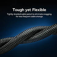 Мережевий інтернет кабель патч-корд BASEUS Cat7 High Speed 10Gigabit Ethernet Braided Cable 20m (чорний), фото 7