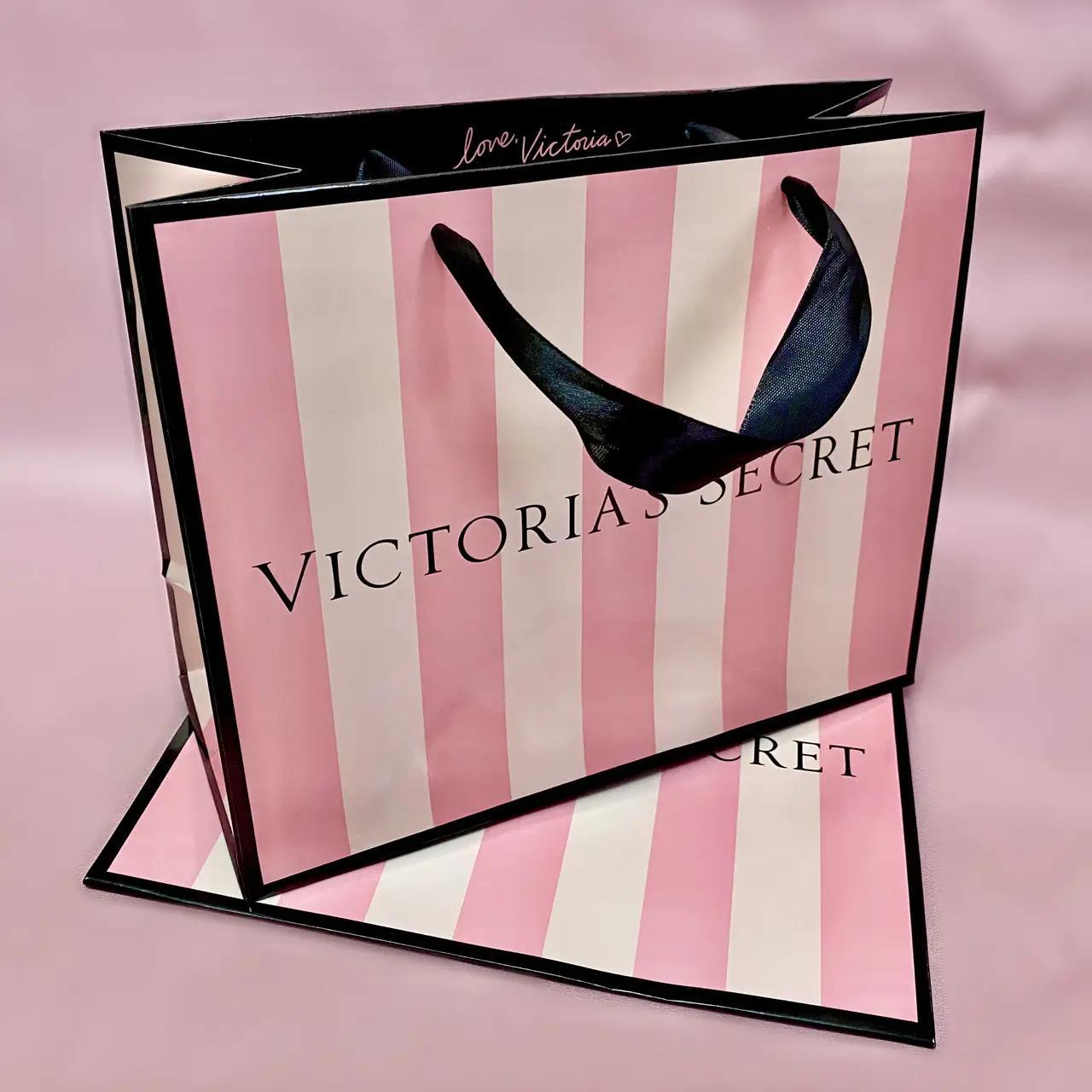 Подарунковий пакет Victoria's Secret Смужка розмір L 280 х 230 х 120 мм