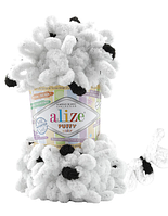 Нитки пряжа для в'язання велюрова плюшева петлями PUFFY COLOR Паффи Колор № 6450