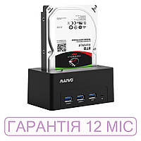 Док-станция для HDD/SSD SATA 2.5"/3.5" Maiwo, 3 порта USB, черная, USB 3.0