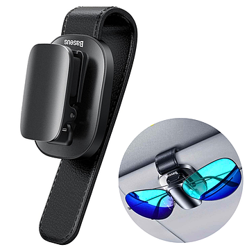 Тримач для окулярів у машину на козирок автомобільний кліпса затиск чорна Baseus