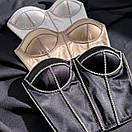 Жіночий атласний корсетний топ бюстьє зі стразами (р. 42-44) 66171007Е, фото 3