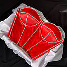 Жіночий атласний корсетний топ бюстьє зі стразами (р. 42-44) 66171007Е, фото 4