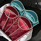 Жіночий атласний корсетний топ бюстьє зі стразами (р. 42-44) 66171007Е, фото 7