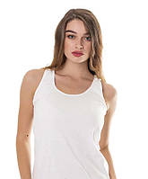 Майка женская Ceylanoglu белая хлопок на широких брителях размер S, M, L, XL, 2XL, 3XL