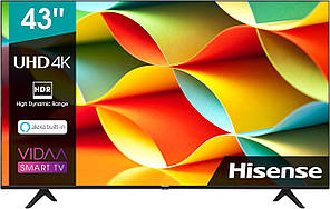 Телевізор 43 дюйми Hisense 43AE7000F (4K Smart TV Bluetooth Wi-Fi)