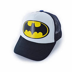 Дитяча кепка Тракер Бетмен (Batman, супергерой) із сіточкою Біла, Унісекс WUKE One size