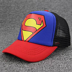 Дитяча кепка Тракер Супермен (Superman, супергерой) із сіточкою Синя, Унісекс WUKE One size