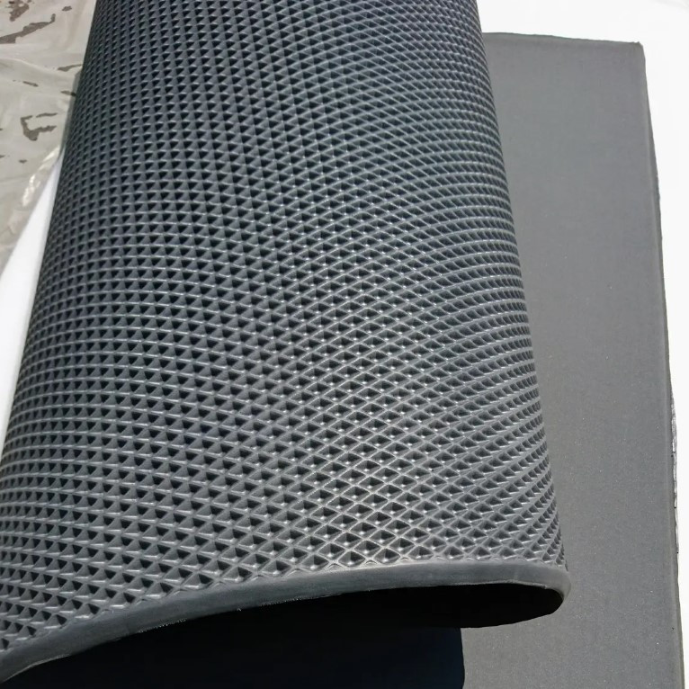 Темно-сірий EVA матеріал для виготовлення автокилимків (листовий) РОМБ 100х150 см товщина 10 мм