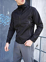 Мужская черная ветровка из плащевки Canada весна-осень , Легкая спортивная куртка-ветровка черная демисе niki