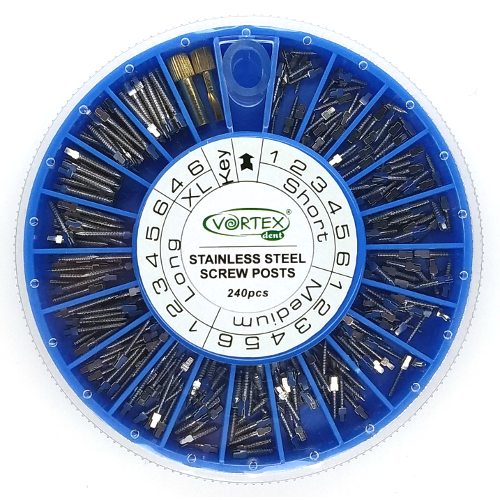Набір внутрішньоканальних сталевих штифтів (240шт+2ключі) Vortex, фото 1