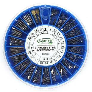 Набір внутрішньоканальних сталевих штифтів (240шт+2ключі) Vortex