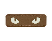 Шеврон PATCH M-TAC Cat Eyes laser cut флуоресцентная (51009599) Coyote/GID