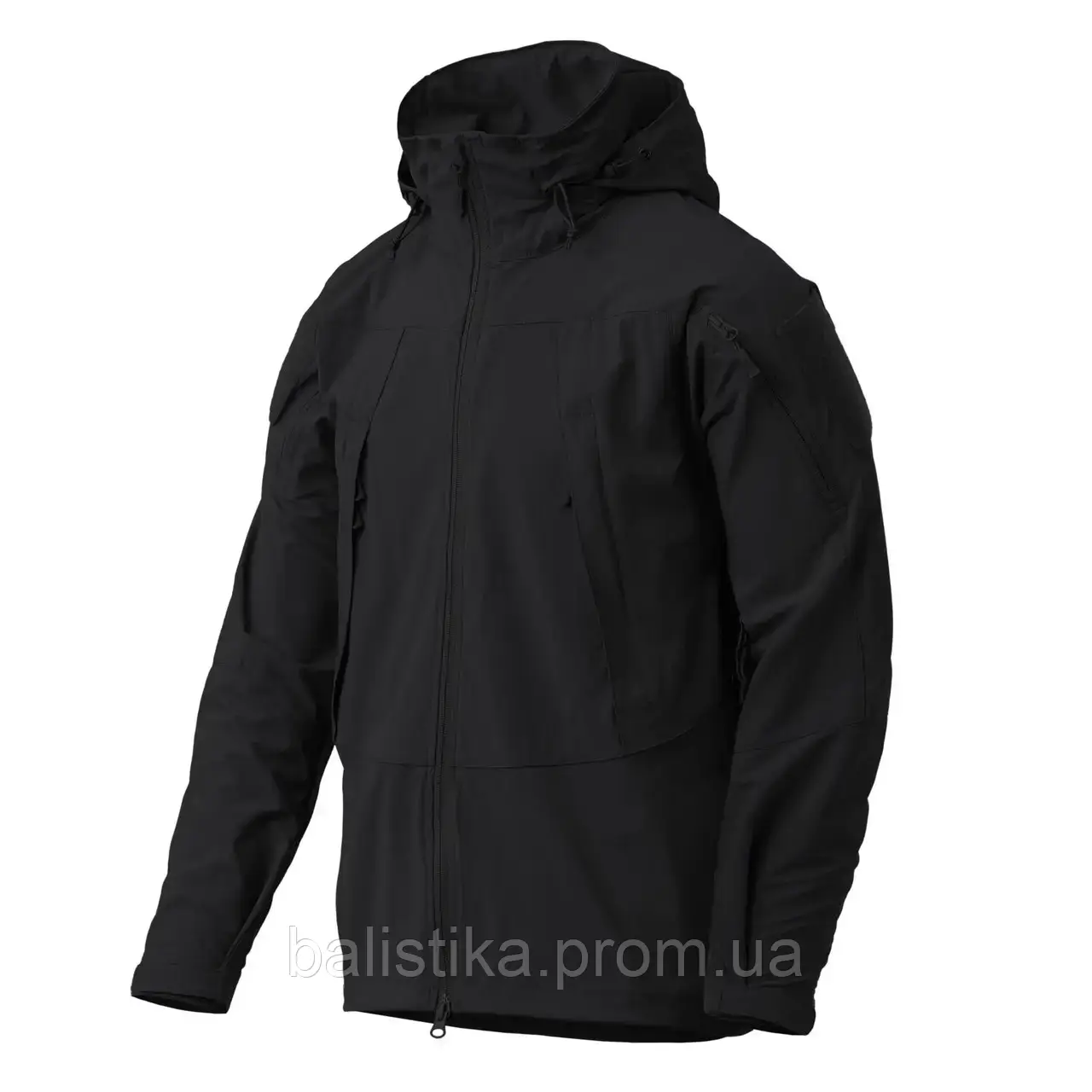 Вітровка військова Helikon-Tex TROOPER Jacket MK2 Black, чорна тактична легка куртка з капюшоном