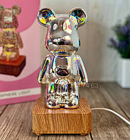 3D ночник Мишка Фейерверк, светильник ночник Bearbrick, светодиодный 3D светильник мишка 7 цветов